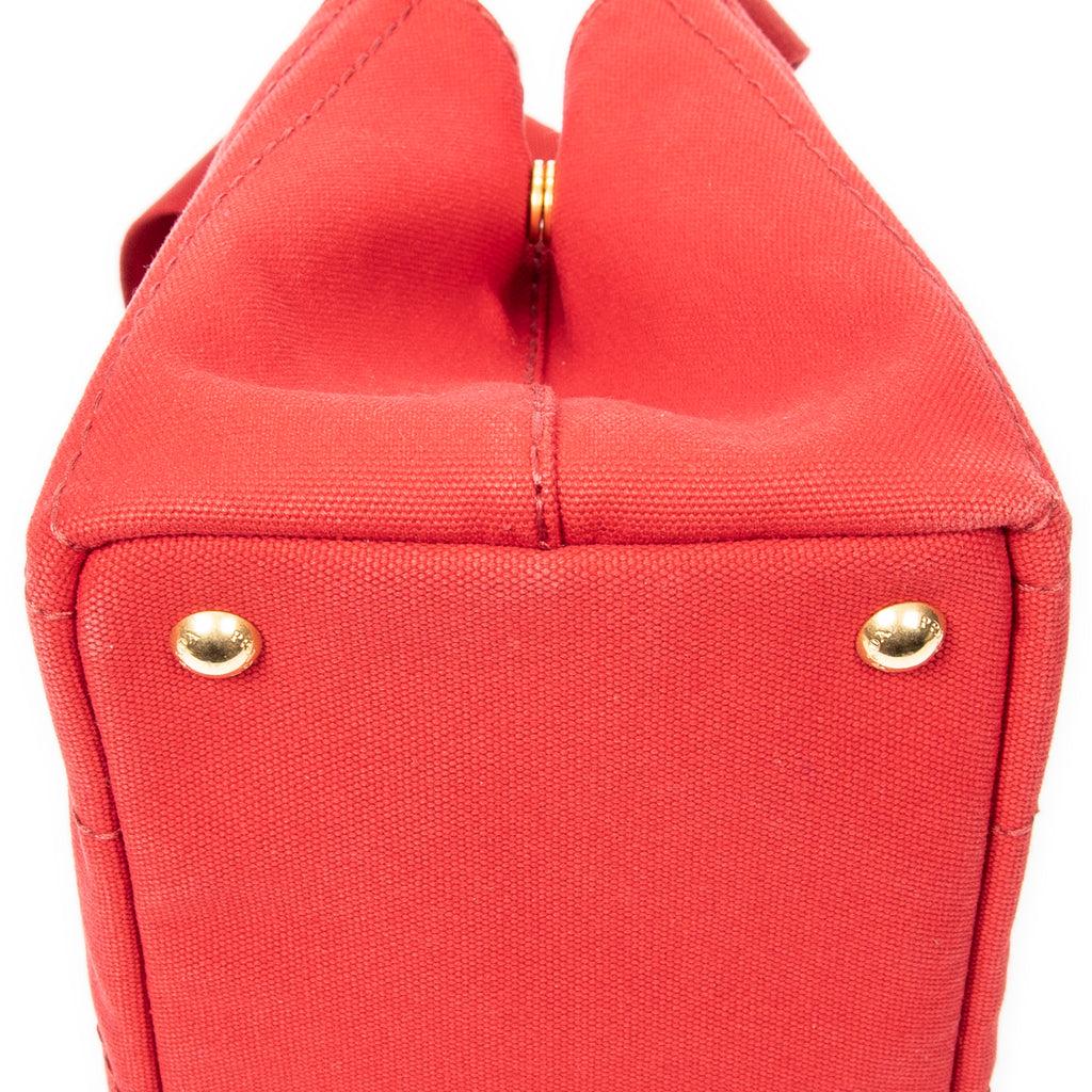 Handbag Small Canapa Tote Red Canapa Canvas