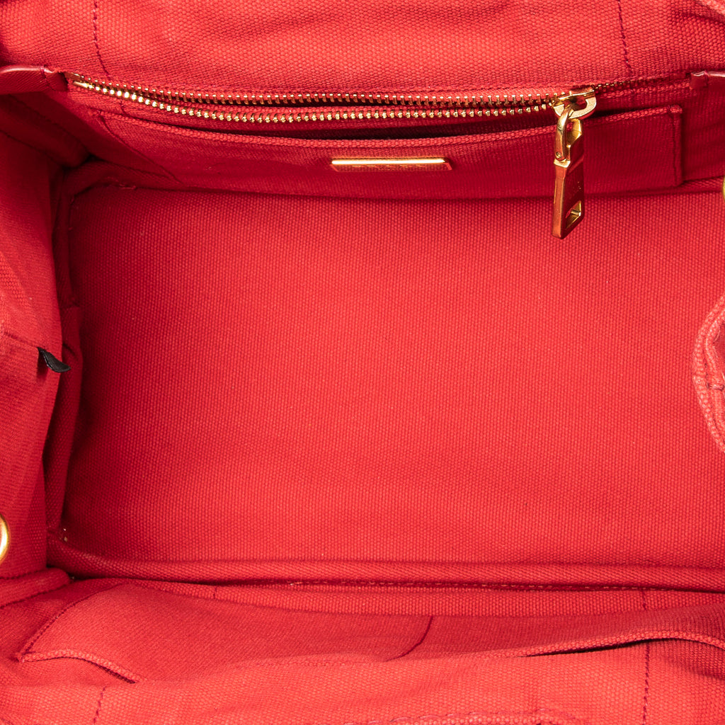 Handbag Small Canapa Tote Red Canapa Canvas