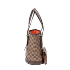 Bolso de hombro Marais en lona Damier Ebene marrón