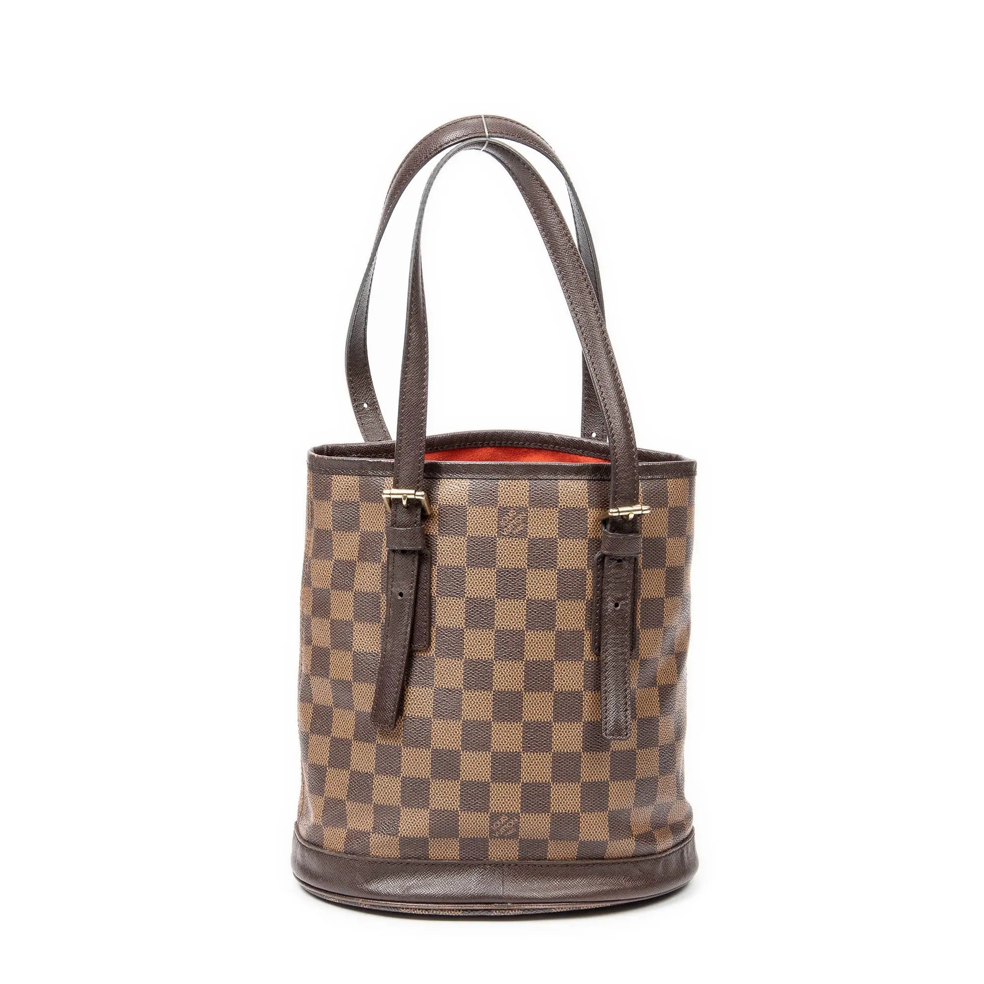 Bolso de hombro Marais en lona Damier Ebene marrón
