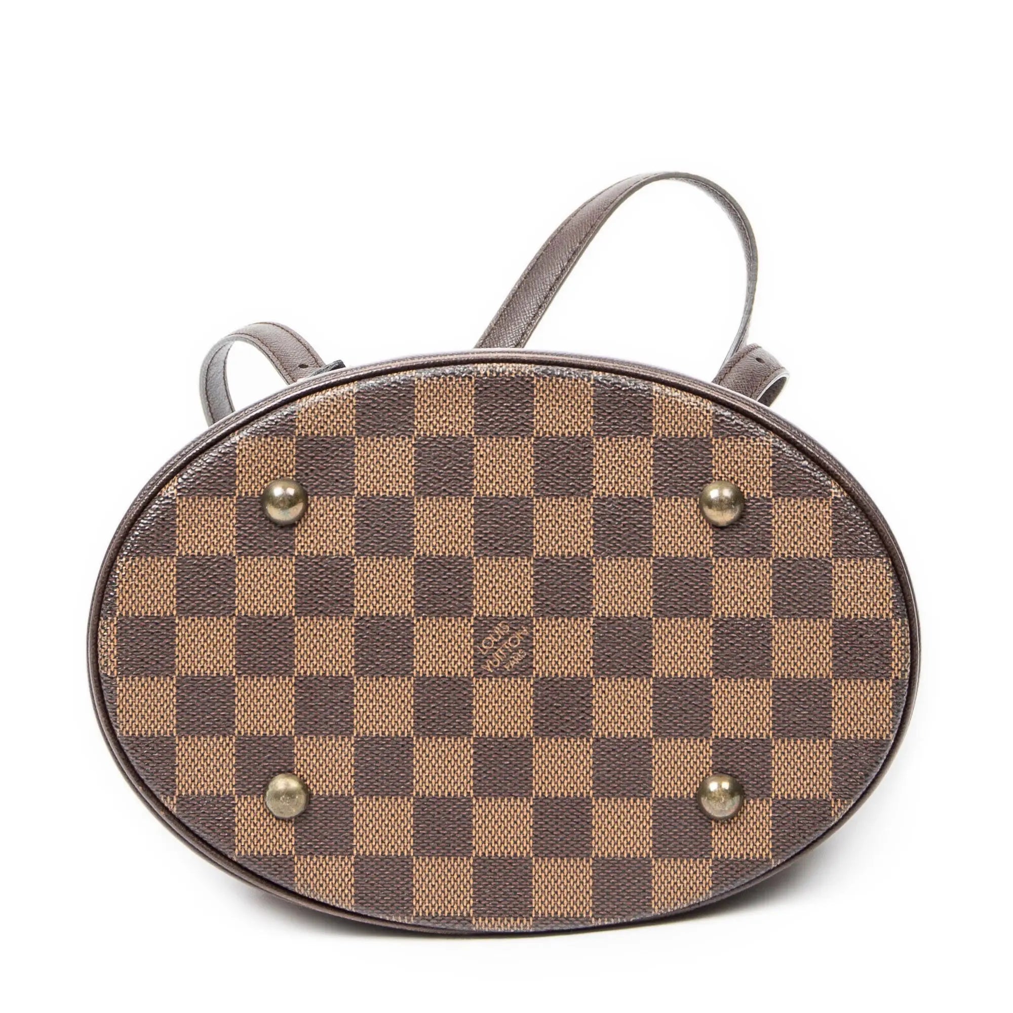 Bolso de hombro Marais en lona Damier Ebene marrón
