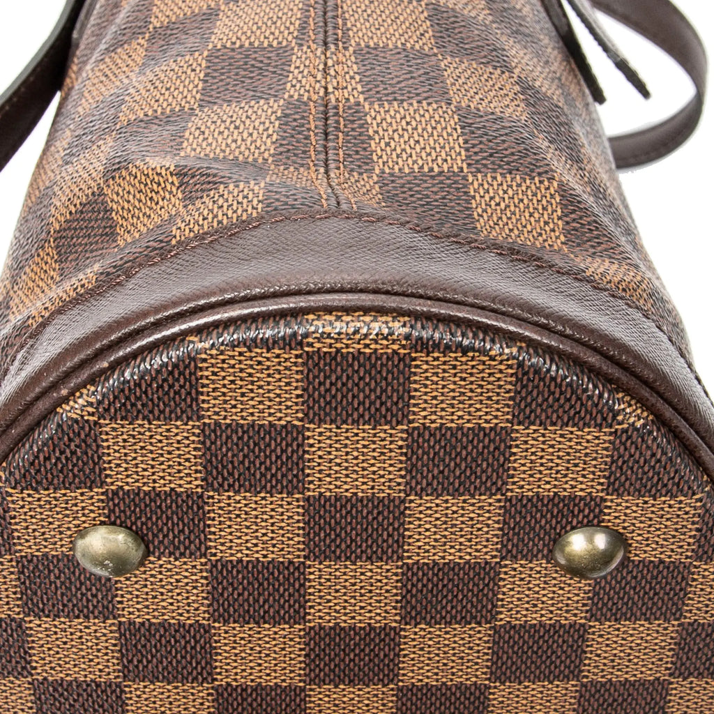 Bolso de hombro Marais en lona Damier Ebene marrón