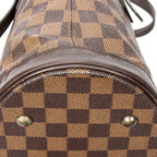 Bolso de hombro Marais en lona Damier Ebene marrón