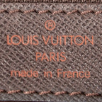 Bolso de hombro Marais en lona Damier Ebene marrón