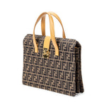 Handbag Vintage Pushlock Business Bag Brown Zucca Canvas