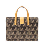 Handbag Vintage Pushlock Business Bag Brown Zucca Canvas