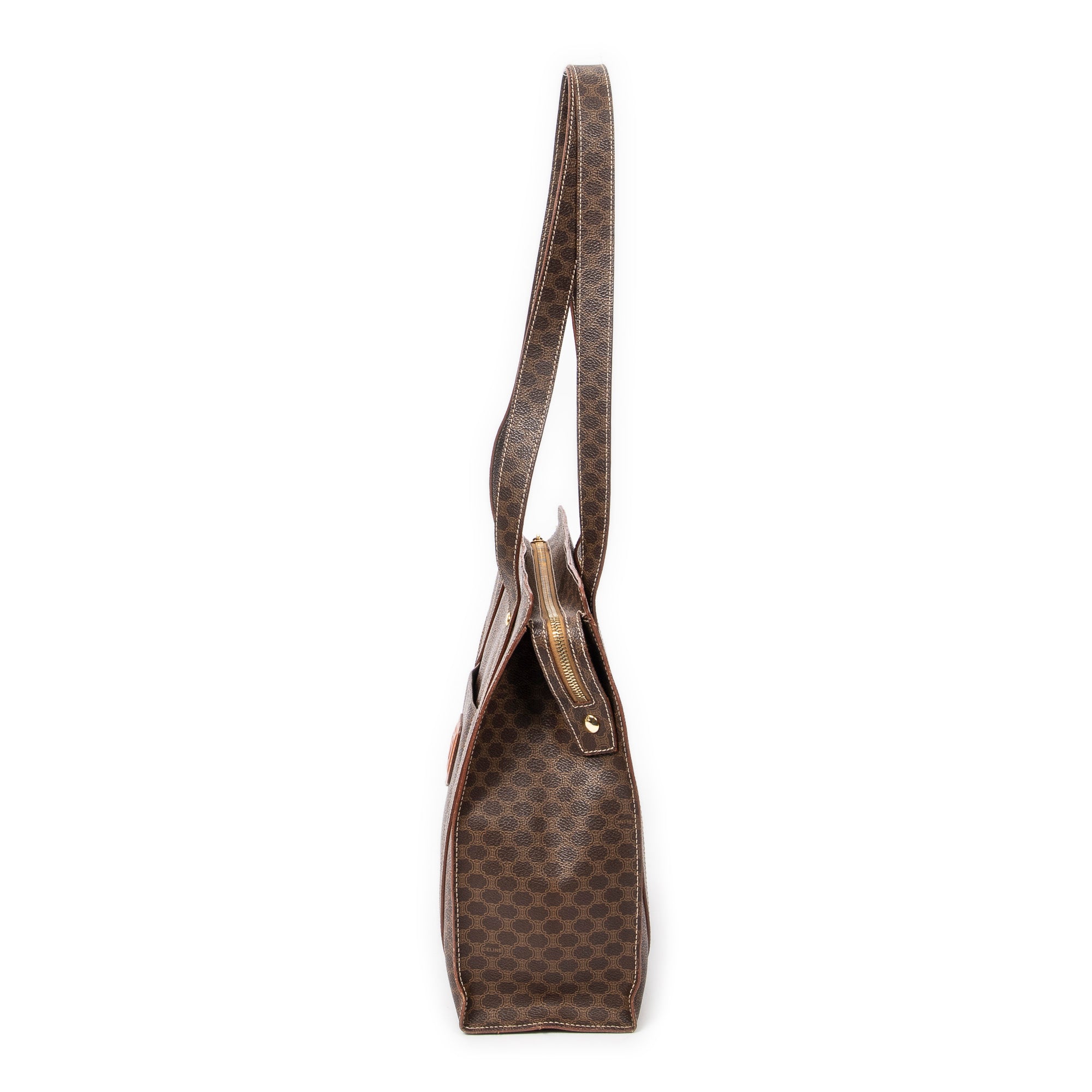Shoulder bag Zip Shopping Tote Brown Macadam Coated Canvas