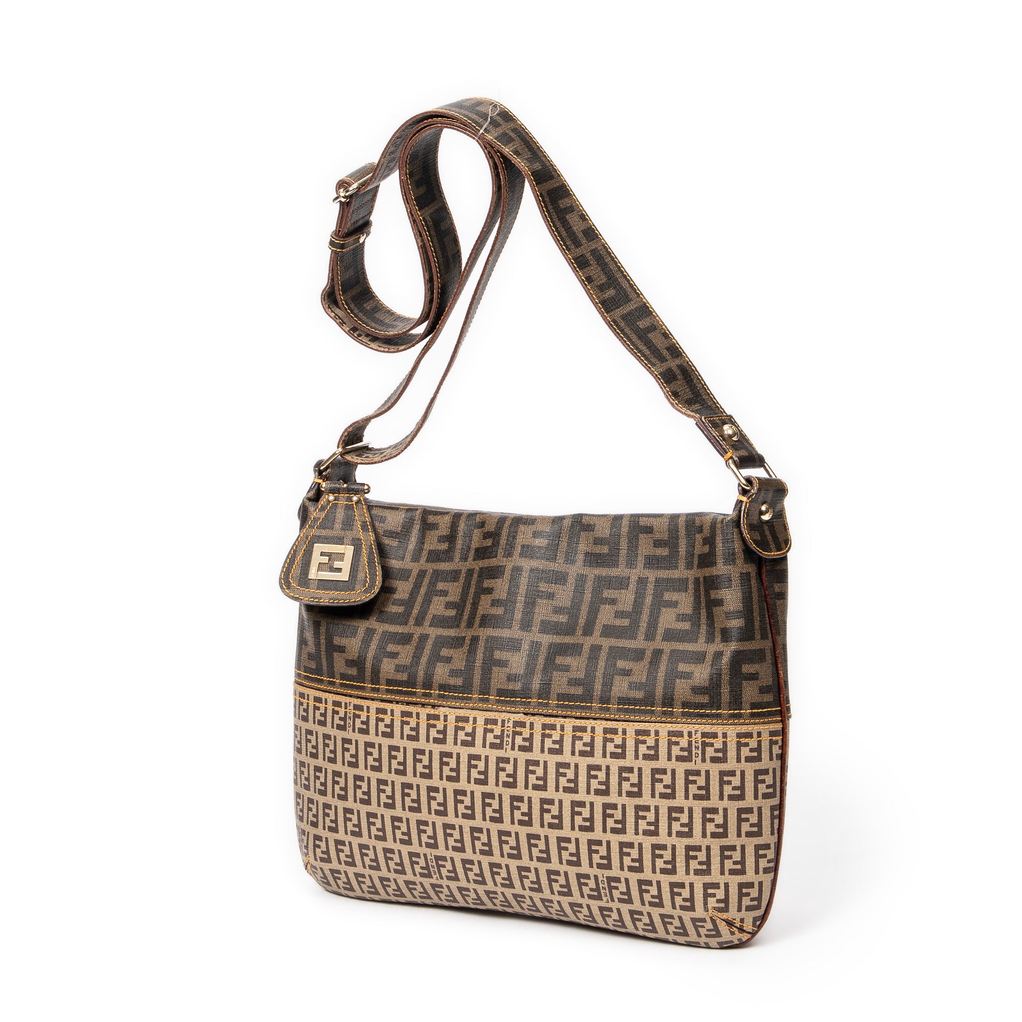 Shoulder bag Large Messenger Beige Zucca Coated Canvas
