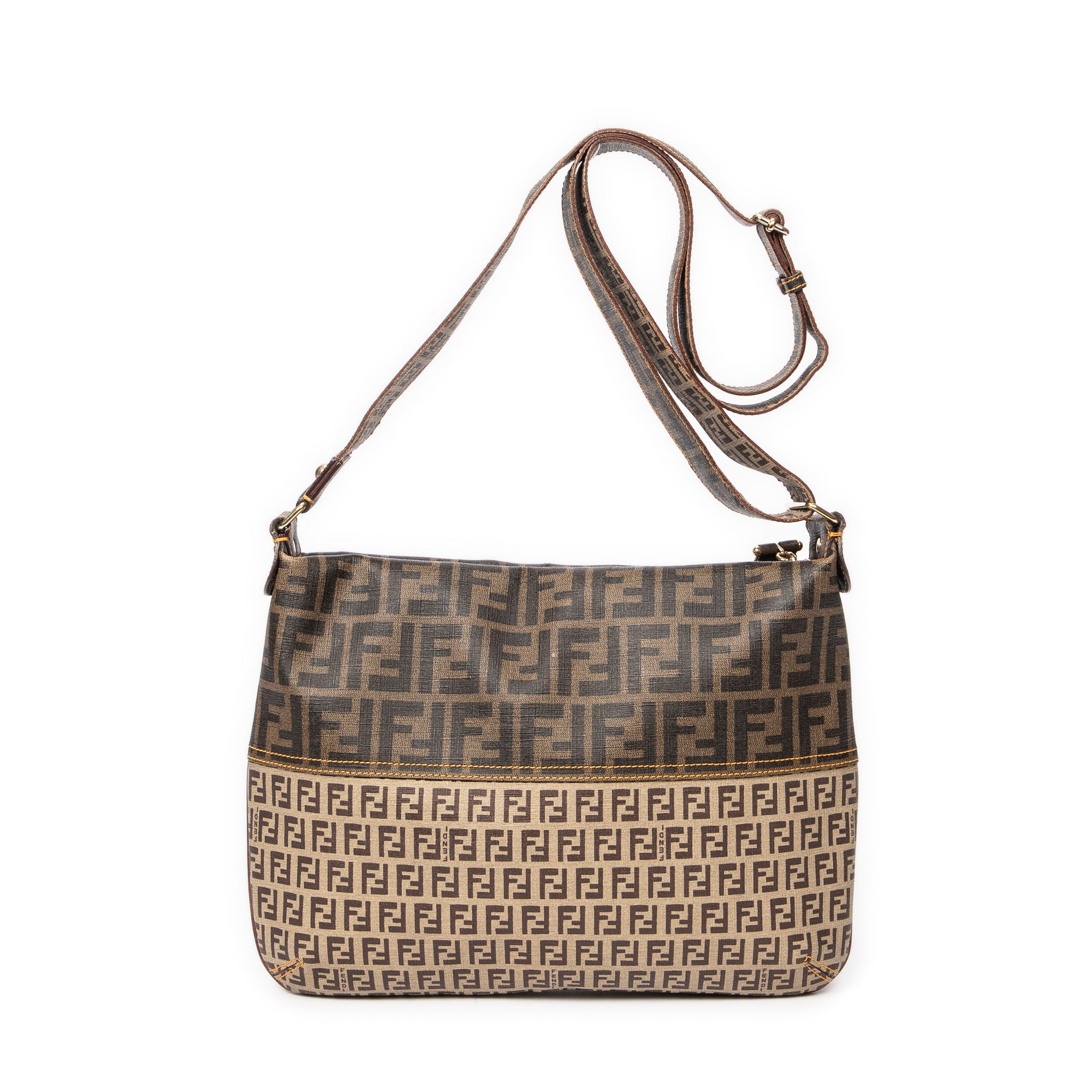 Shoulder bag Large Messenger Beige Zucca Coated Canvas