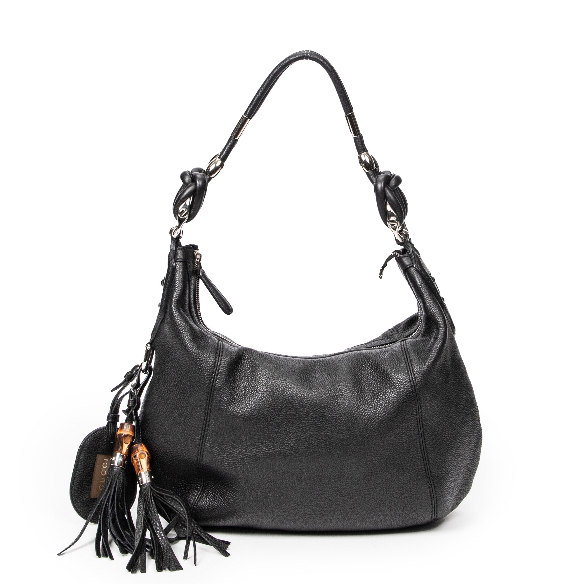 Shoulder bag Medium Techno Horsebit Hobo Black Grained Leather