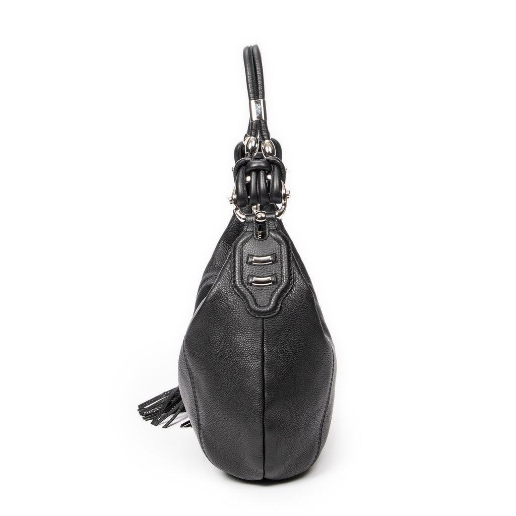 Shoulder bag Medium Techno Horsebit Hobo Black Grained Leather
