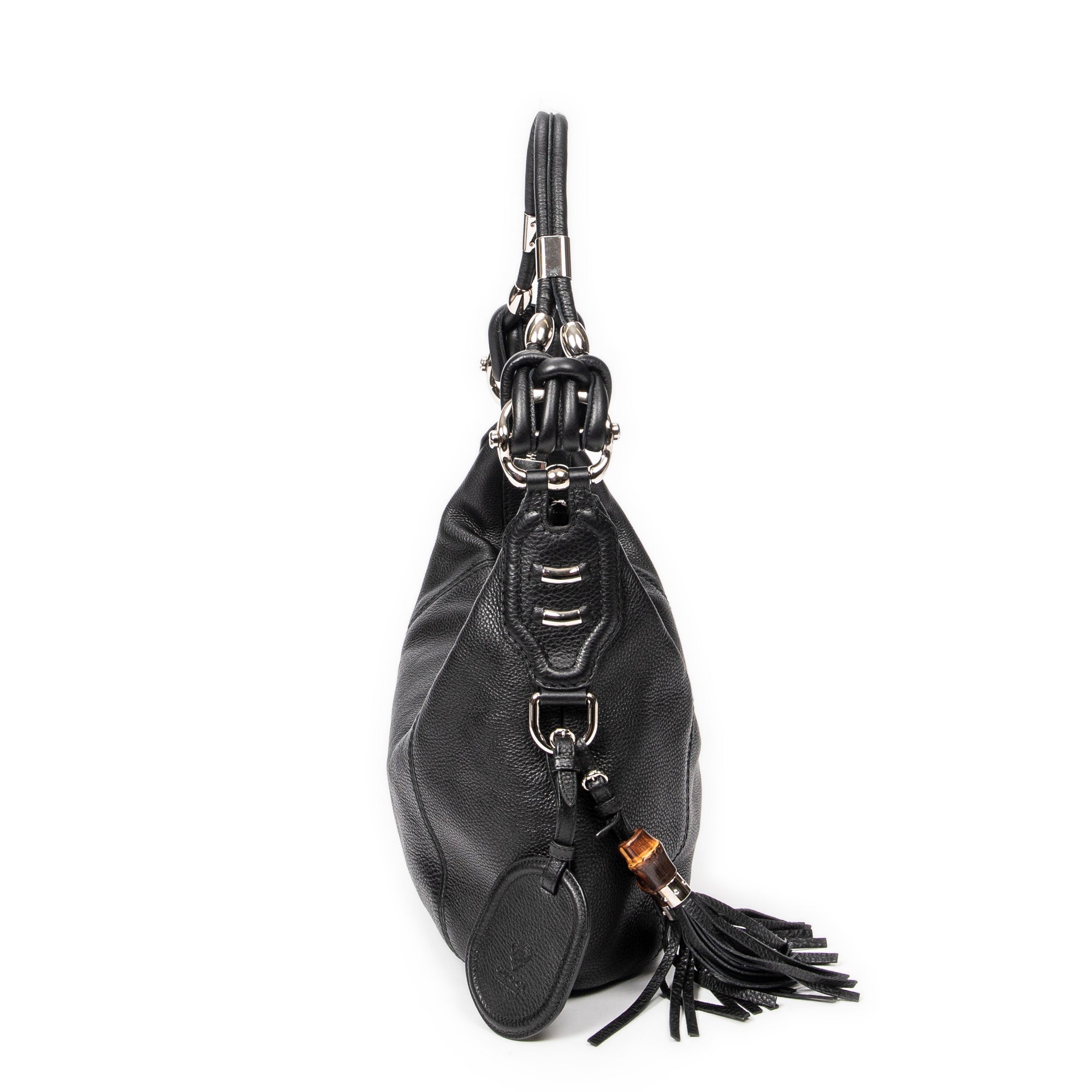 Shoulder bag Medium Techno Horsebit Hobo Black Grained Leather