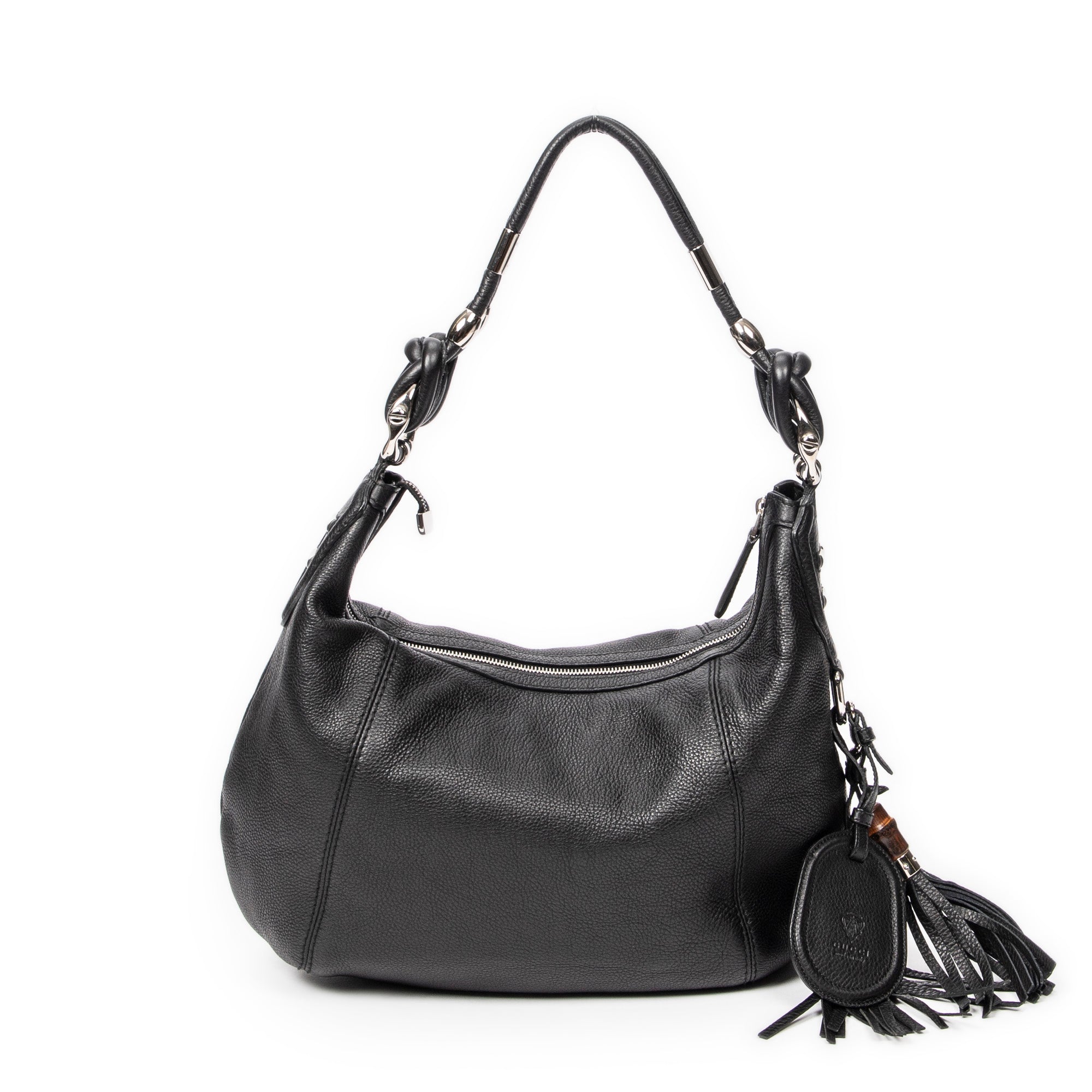 Shoulder bag Medium Techno Horsebit Hobo Black Grained Leather