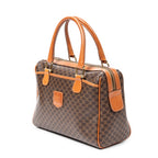 Handbag Vintage Small Boston Brown Macadam Coated Canvas