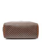 Handbag Vintage Small Boston Brown Macadam Coated Canvas