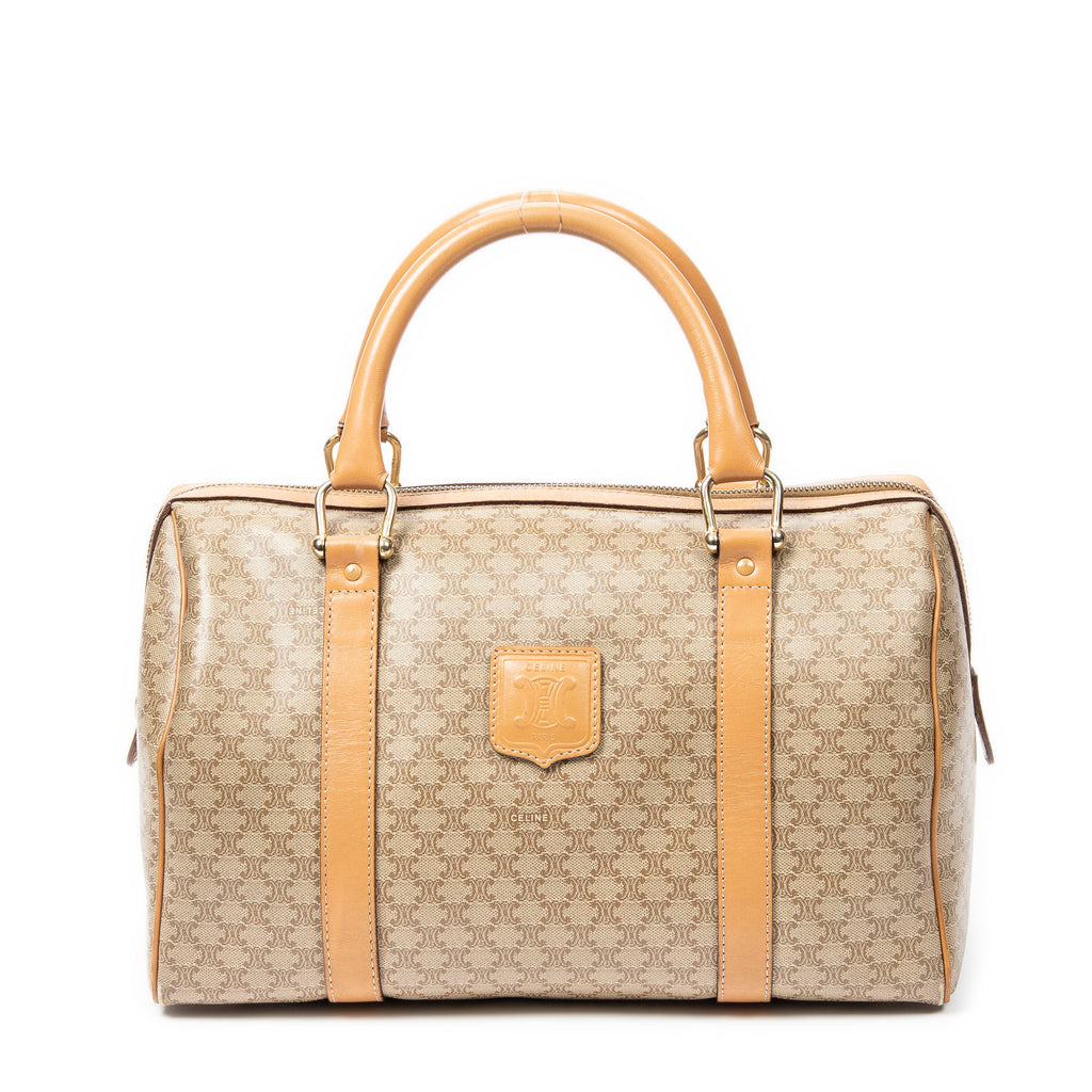 Handbag Vintage Small Boston Beige Macadam Coated Canvas