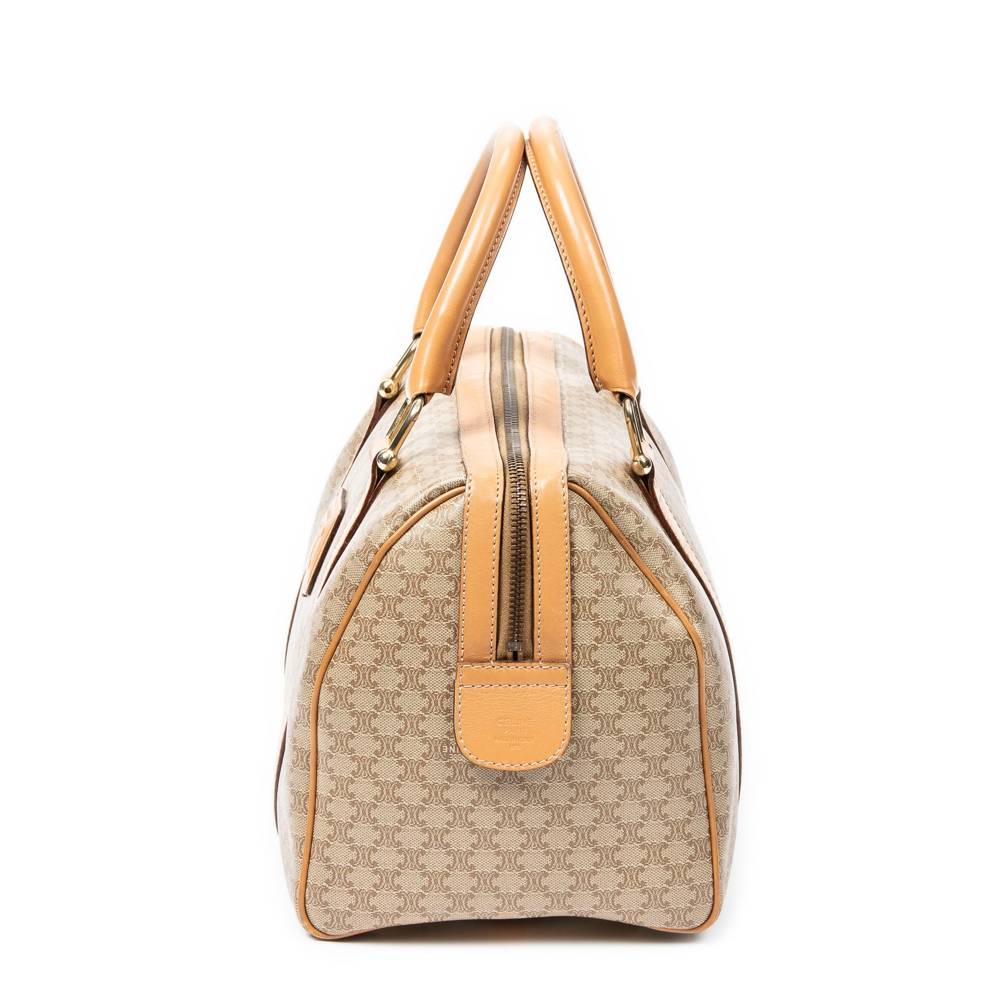 Handbag Vintage Small Boston Beige Macadam Coated Canvas