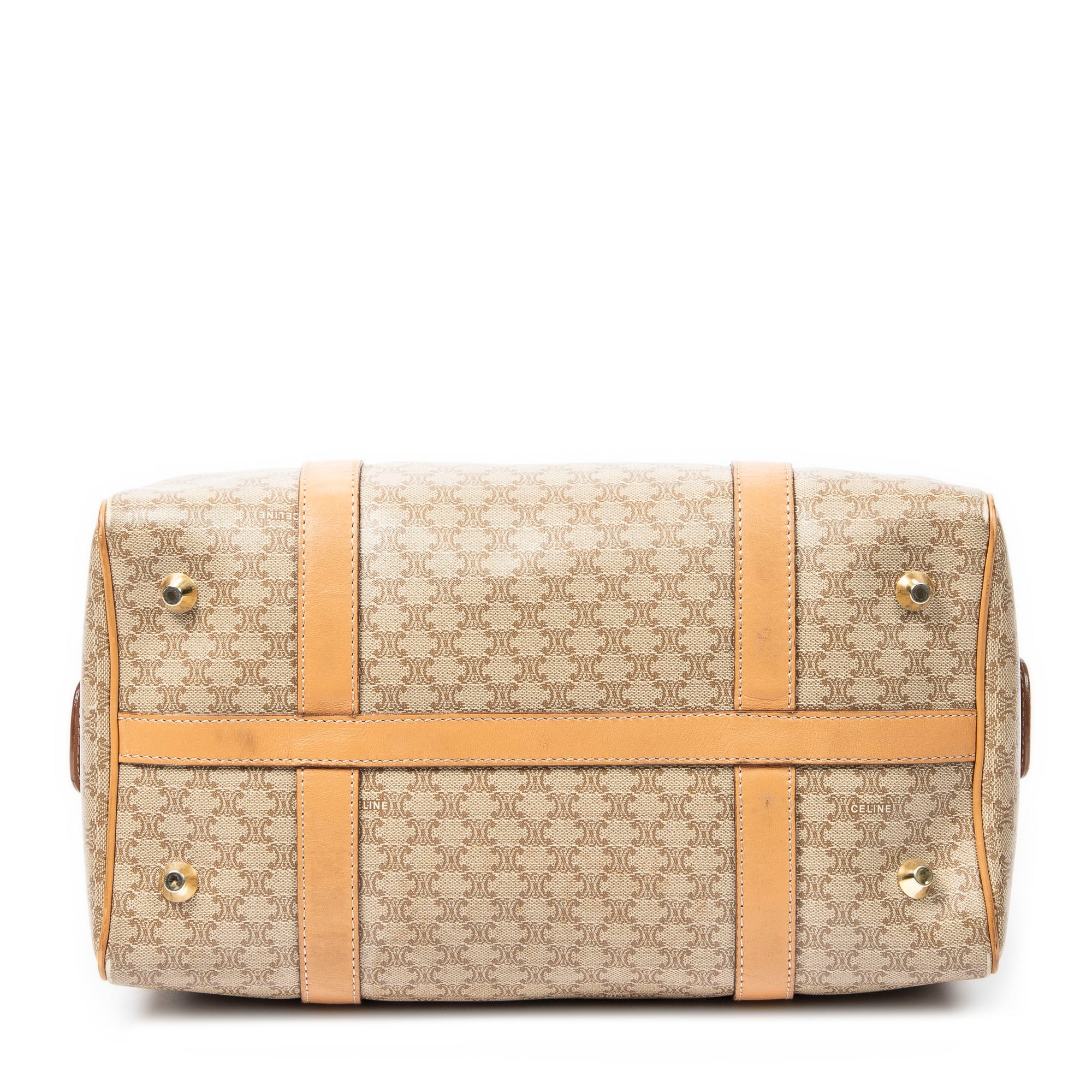 Handbag Vintage Small Boston Beige Macadam Coated Canvas