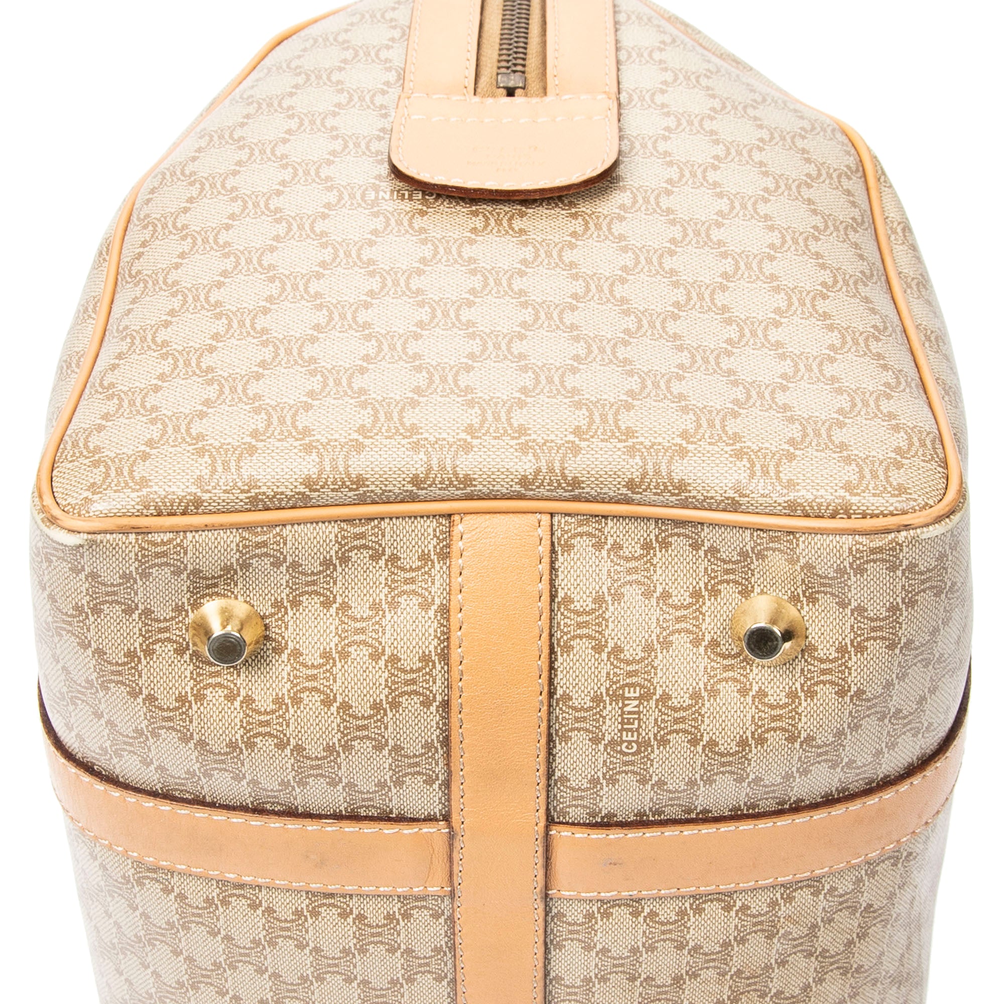 Handbag Vintage Small Boston Beige Macadam Coated Canvas