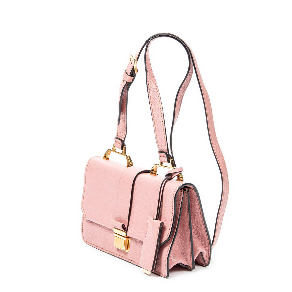Shoulder bag Flap Crossbody Pink Goatskin Leather