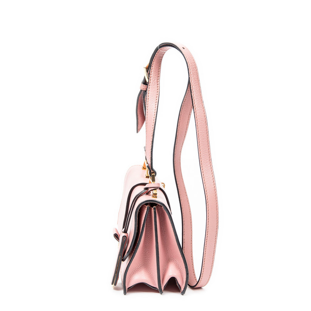 Shoulder bag Flap Crossbody Pink Goatskin Leather