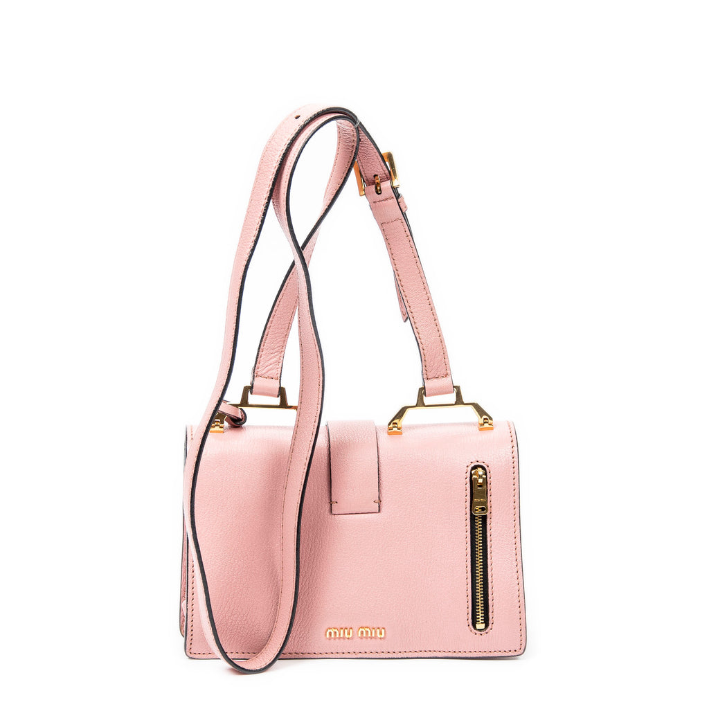 Shoulder bag Flap Crossbody Pink Goatskin Leather