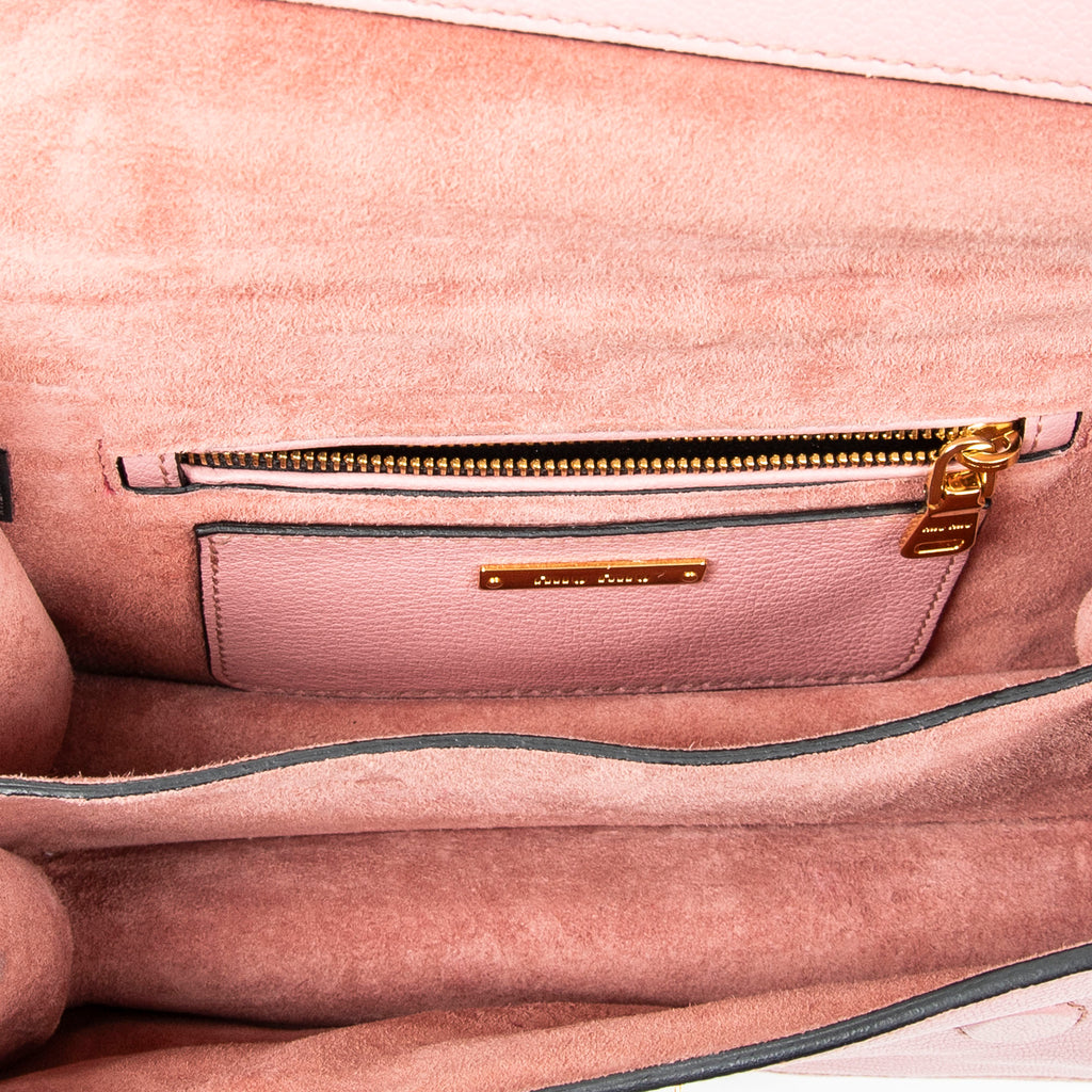 Shoulder bag Flap Crossbody Pink Goatskin Leather