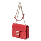 Shoulder bag Small Interlocking GG Chain Crossbody Red Grained Calfskin Leather