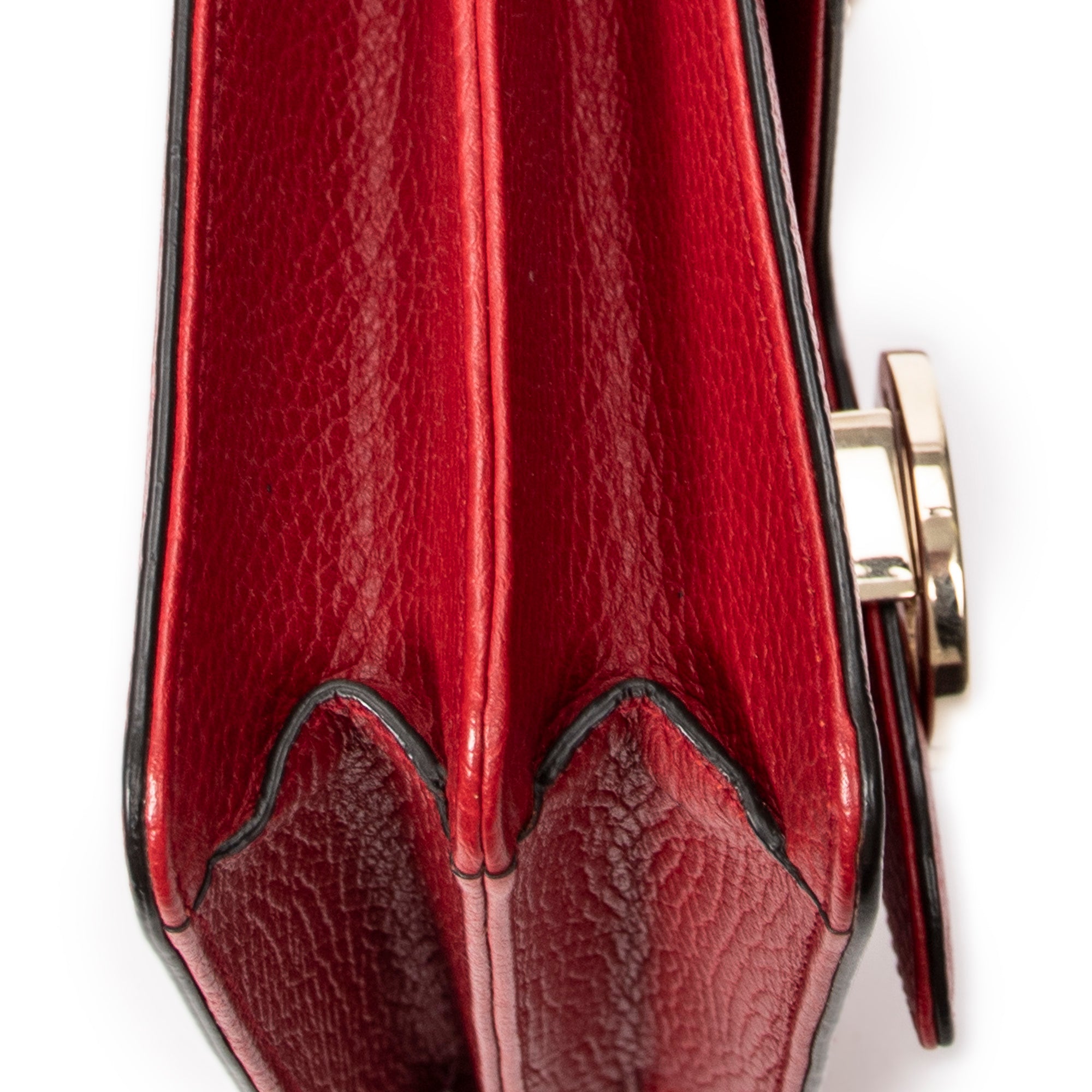 Shoulder bag Small Interlocking GG Chain Crossbody Red Grained Calfskin Leather