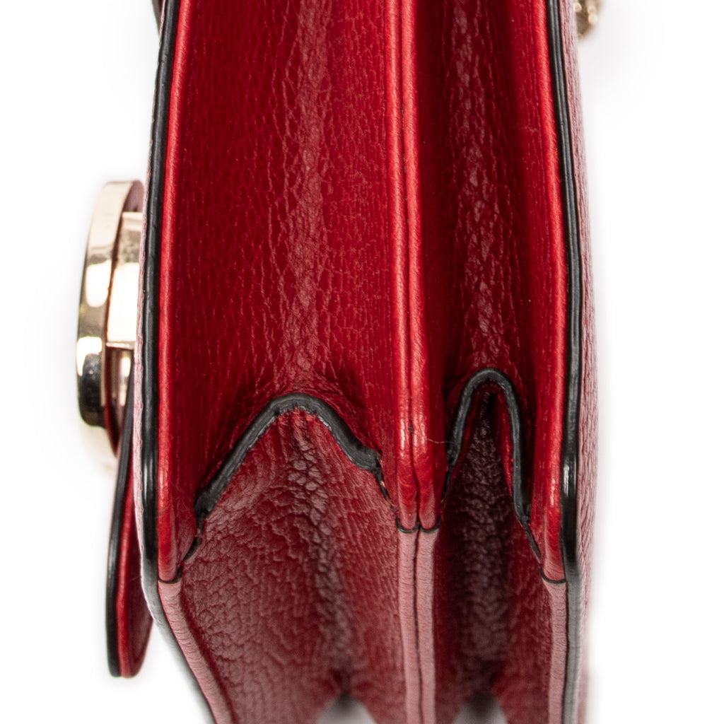 Shoulder bag Small Interlocking GG Chain Crossbody Red Grained Calfskin Leather