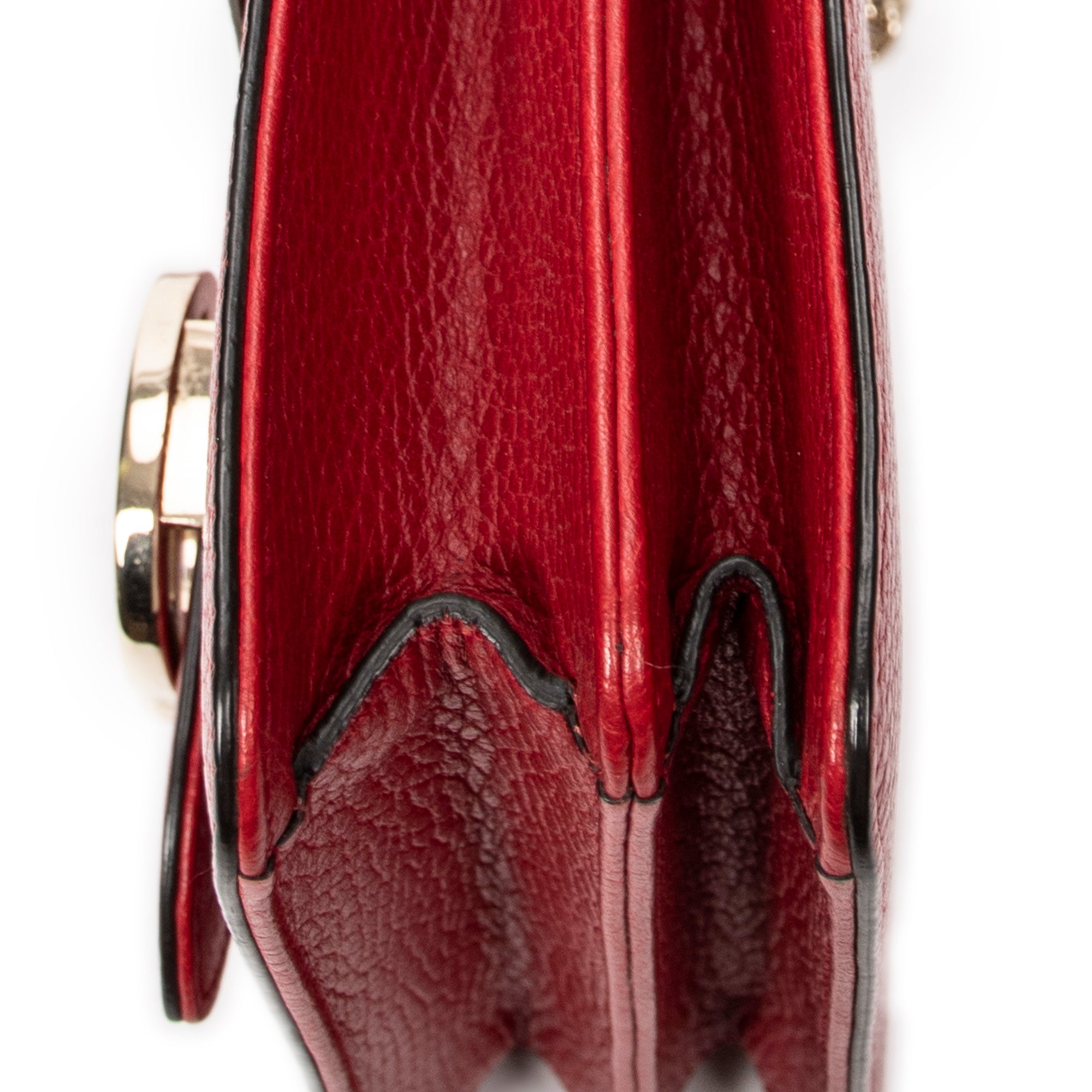 Shoulder bag Small Interlocking GG Chain Crossbody Red Grained Calfskin Leather