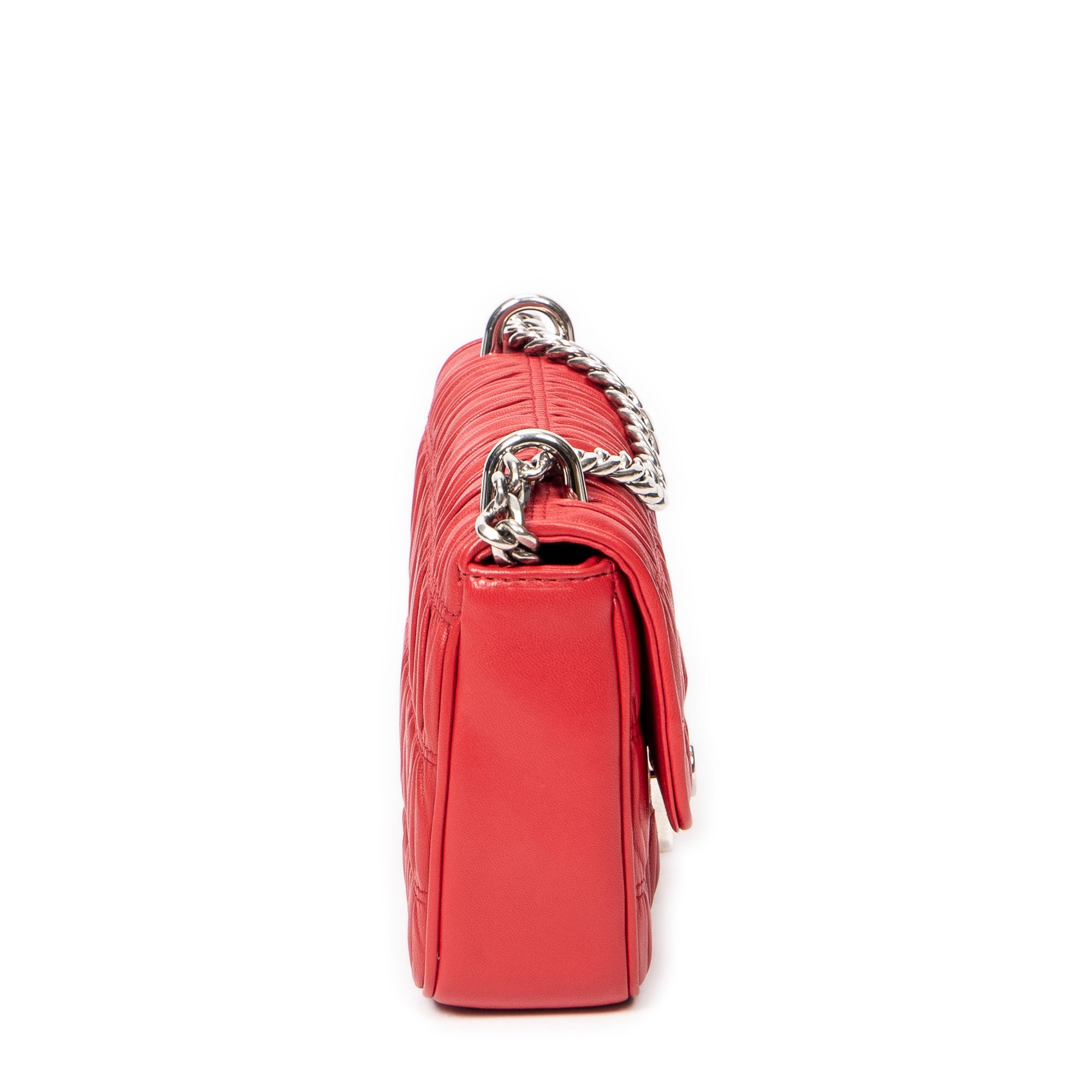 Shoulder bag Small Sound Chain Flap Red Nappa Gaufre Leather