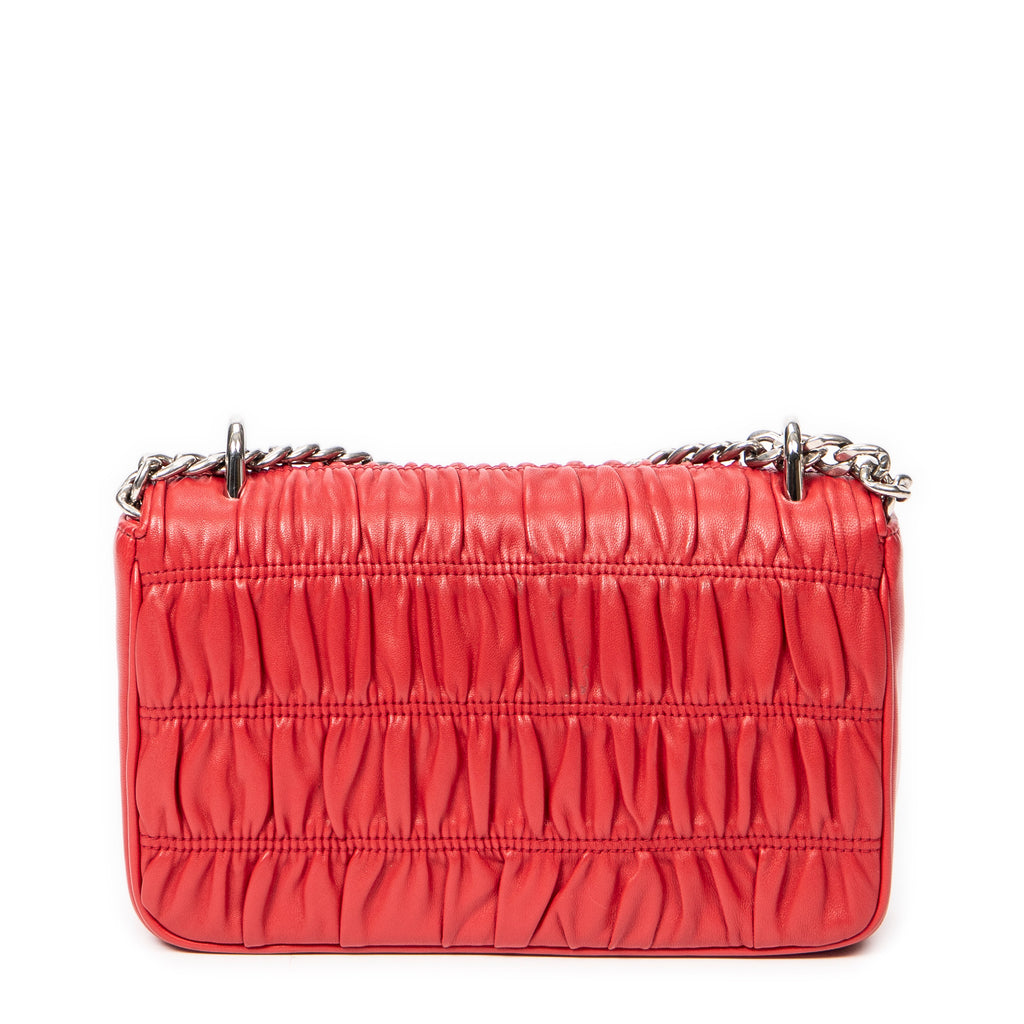 Shoulder bag Small Sound Chain Flap Red Nappa Gaufre Leather