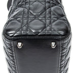 Handbag Large Lady Dior Zip Black Cannage Lambskin Leather