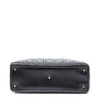 Handbag Large Lady Dior Zip Black Cannage Lambskin Leather