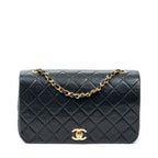 Shoulder bag Mademoiselle Full Flap Black Quilted Lambskin Leather