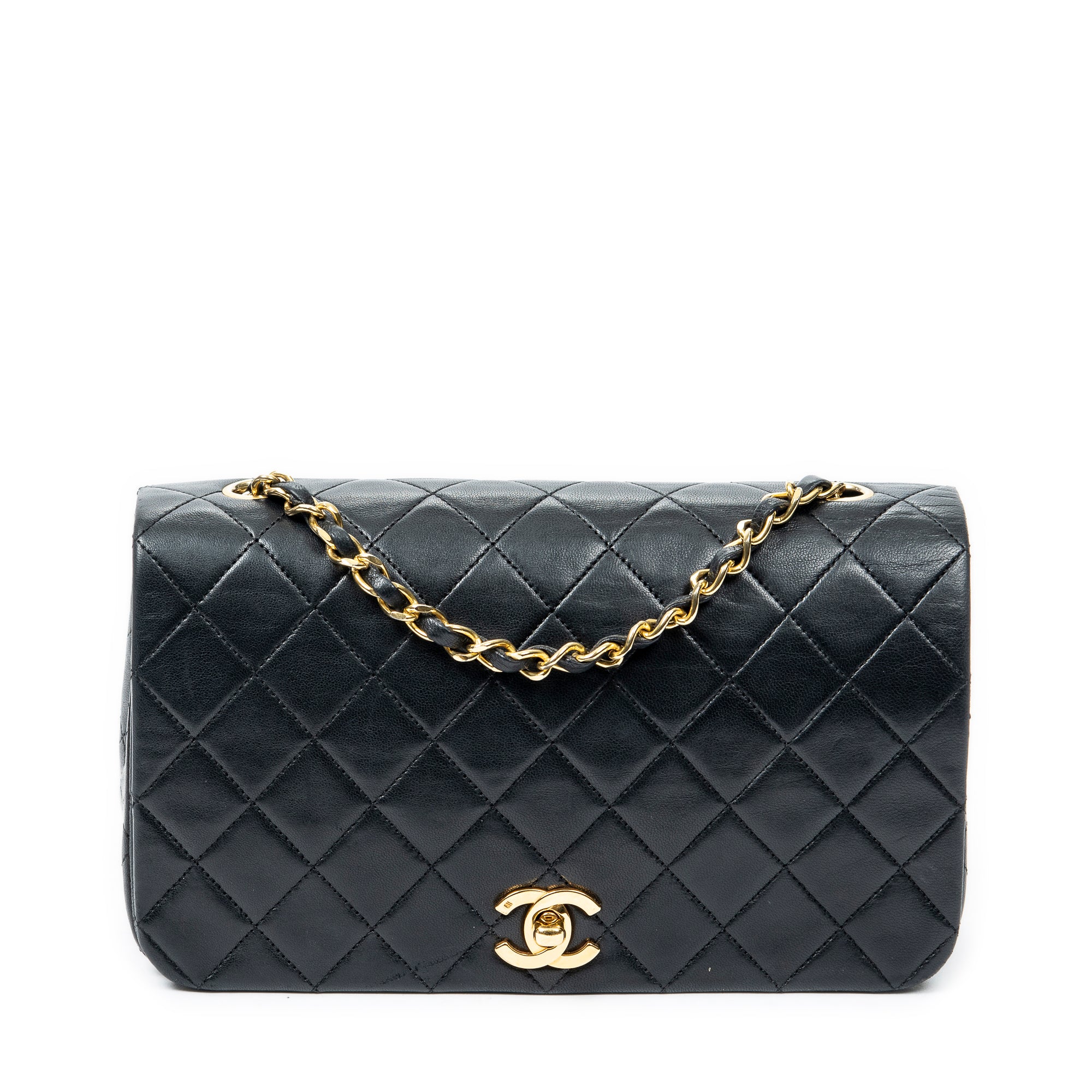Shoulder bag Mademoiselle Full Flap Black Quilted Lambskin Leather