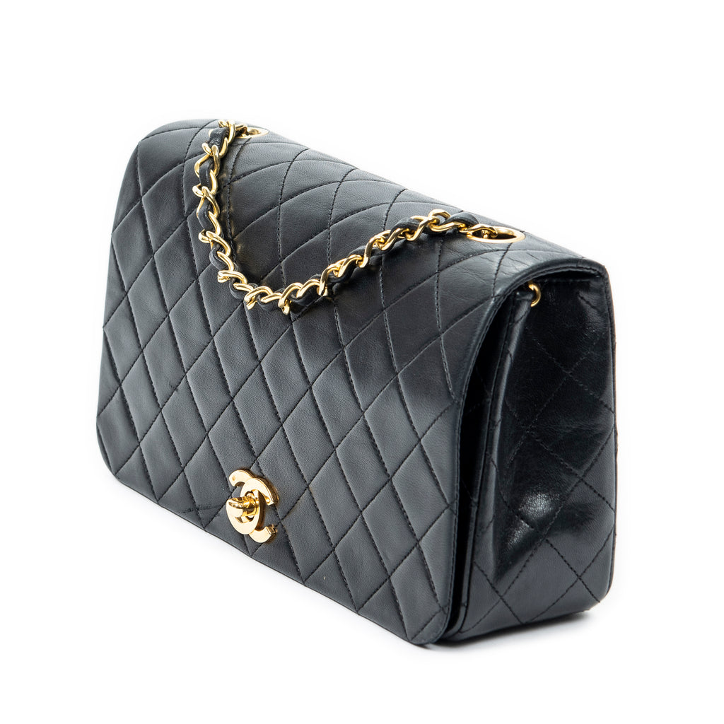 Shoulder bag Mademoiselle Full Flap Black Quilted Lambskin Leather