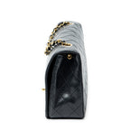 Shoulder bag Mademoiselle Full Flap Black Quilted Lambskin Leather