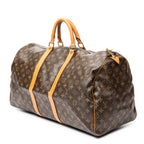Travel Bag Keepall 55 Brown Monogram Canvas