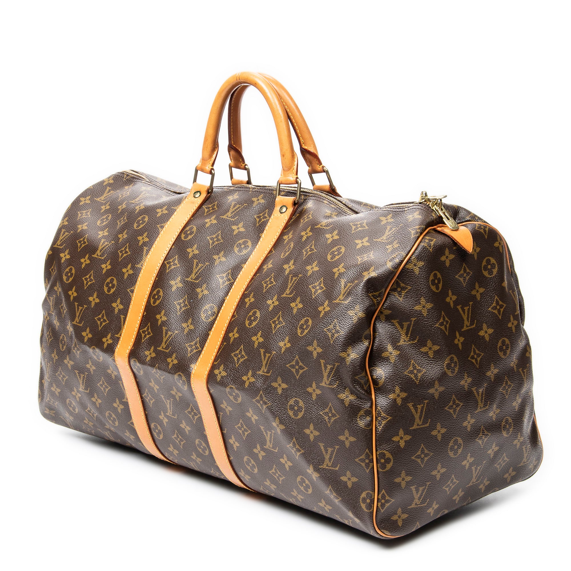 Travel Bag Keepall 55 Brown Monogram Canvas