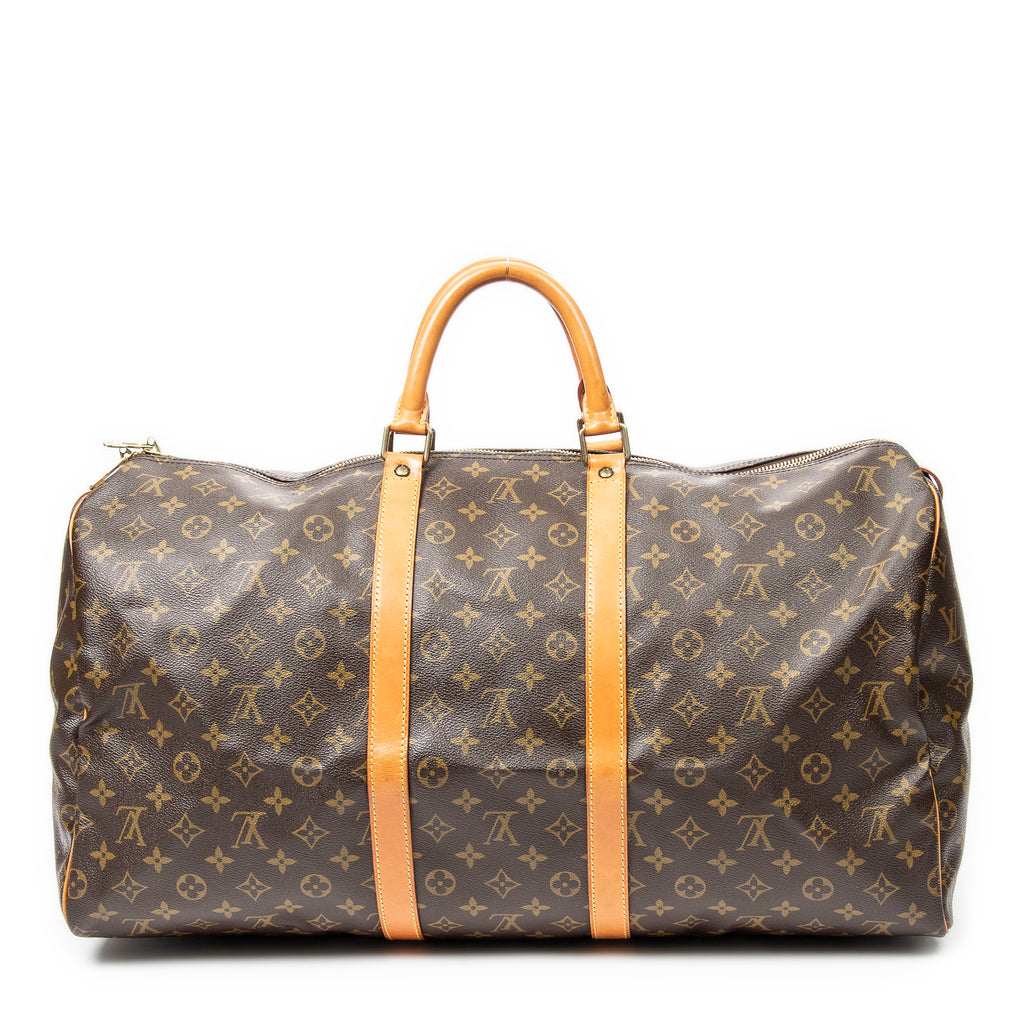Travel Bag Keepall 55 Brown Monogram Canvas