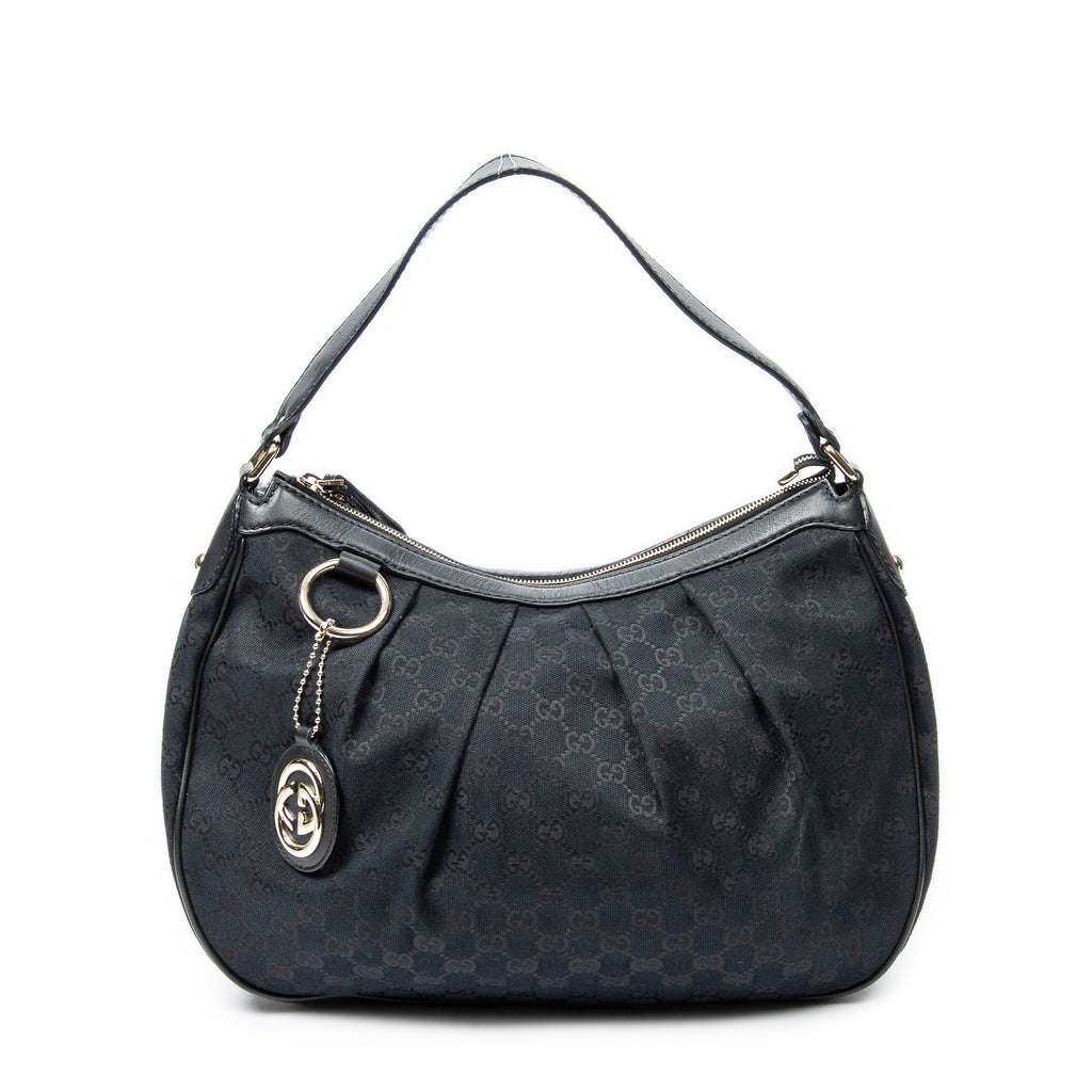 Shoulder bag Medium Sukey Hobo Black Monogrammed Canvas