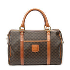 Handbag Vintage Small Boston Brown Macadam Coated Canvas