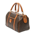 Handbag Vintage Small Boston Brown Macadam Coated Canvas