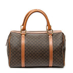 Handbag Vintage Small Boston Brown Macadam Coated Canvas