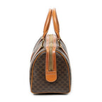 Handbag Vintage Mini Boston Brown Macadam Coated Canvas
