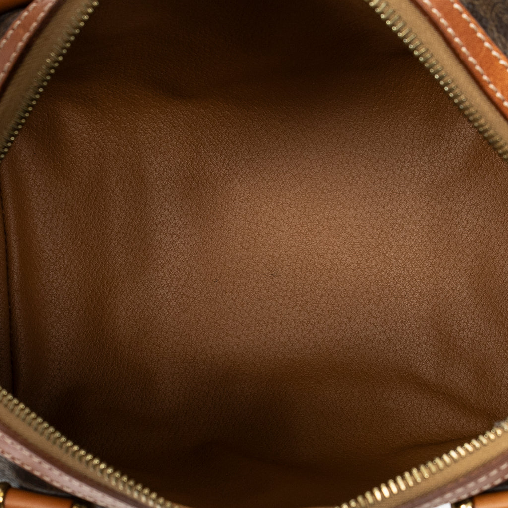 Handbag Vintage Mini Boston Brown Macadam Coated Canvas