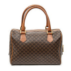 Handbag Vintage Mini Boston Brown Macadam Coated Canvas
