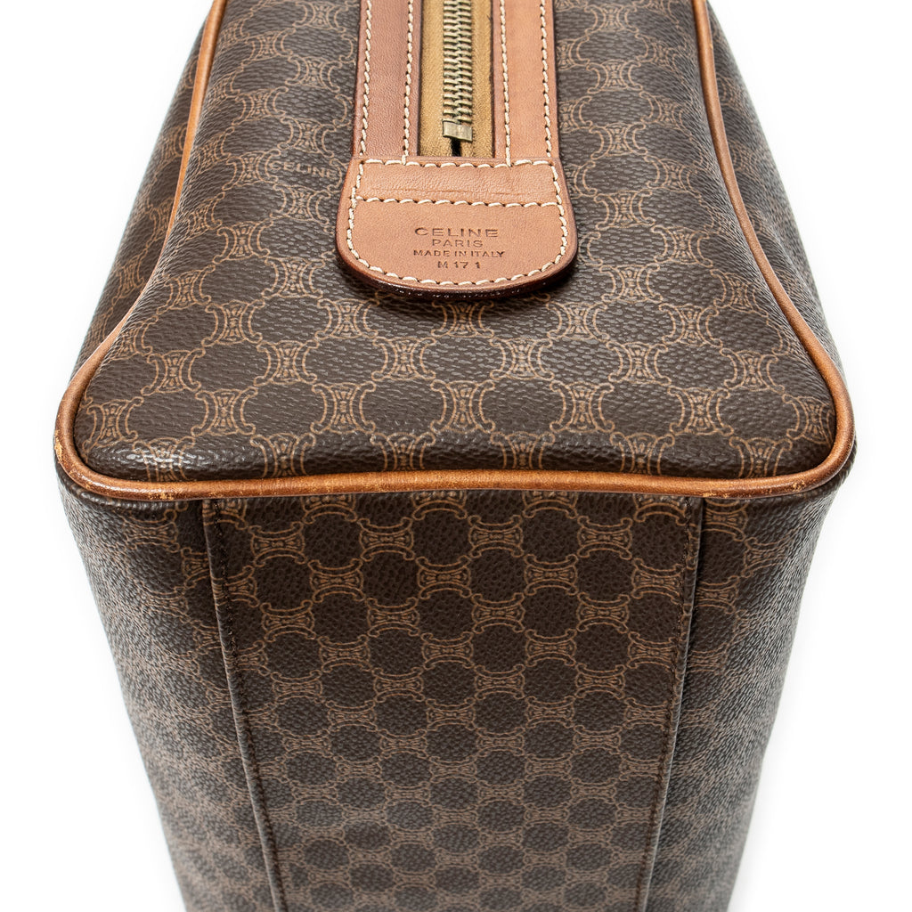 Handbag Vintage Mini Boston Brown Macadam Coated Canvas
